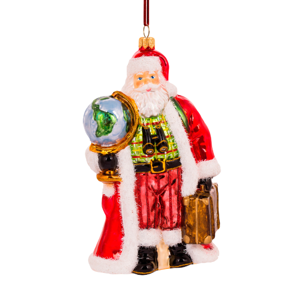 Huras Family Santa the Traveller glass ornament