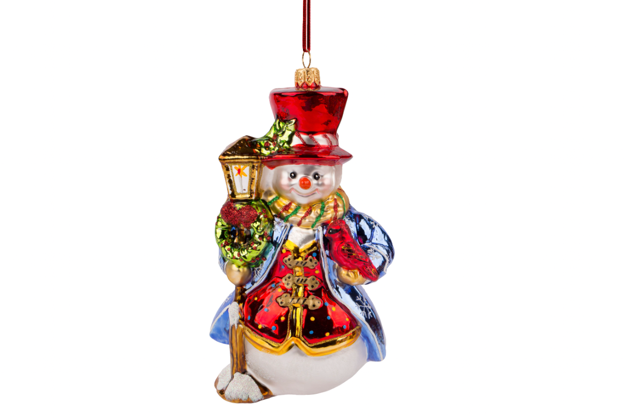 Huras Family Christmas Stylish Snowman Lamp-post Ornament 