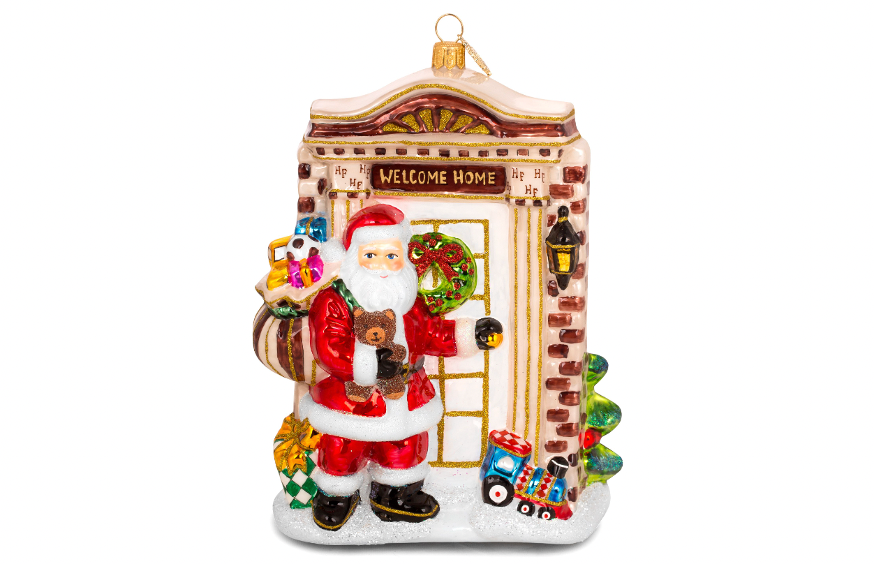 Huras Family Poland Collectible Santa Knocking on the Door Ornament 