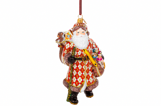 Huras Family Poland Santa is Always Welcome glass Christmas ornament