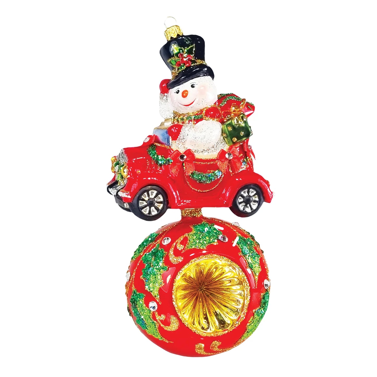 Heartfully Yours Chilly Zoomer glass Christmas ornament 