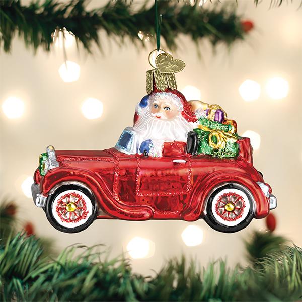 Santa in Antique Car