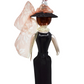 Soffieria De Carlini Italian glass ornament lady in black dress with hat and pearls audrey hepburn