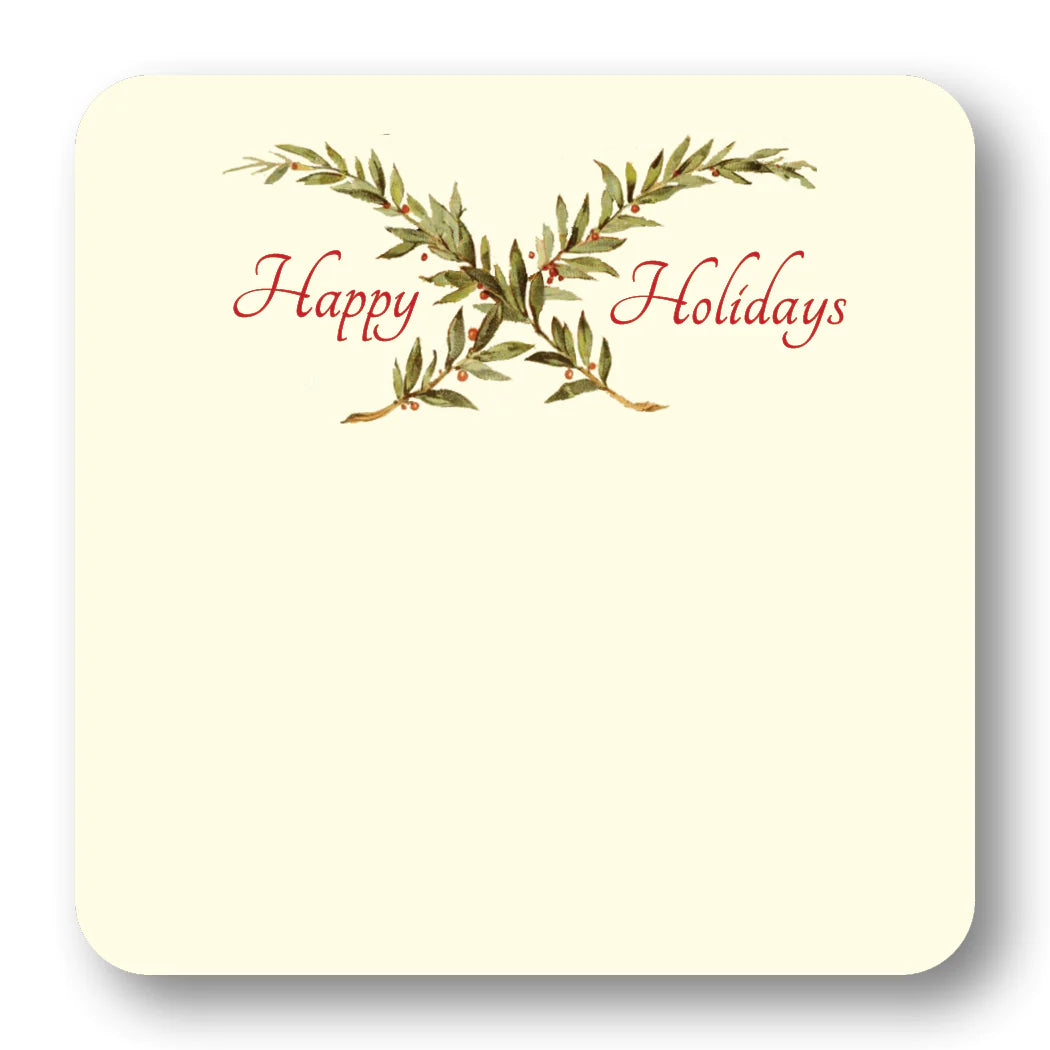 maison de papier Christmas gift cards crossed holly happy holidays 