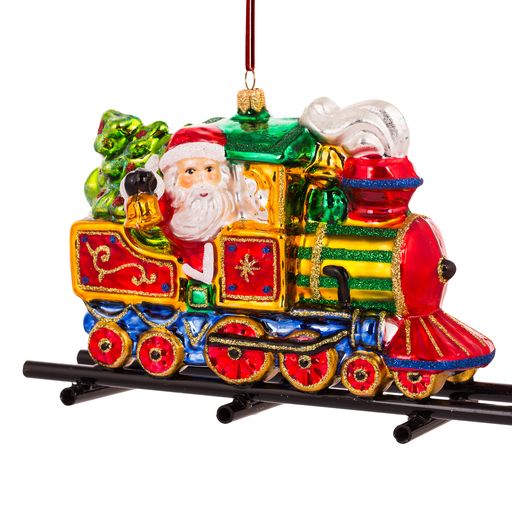 Locomotive with Santa and Snowman Ornament