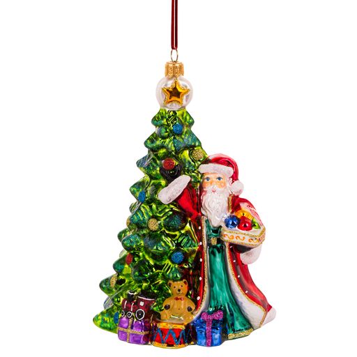 Santa Decorating the Tree Ornament