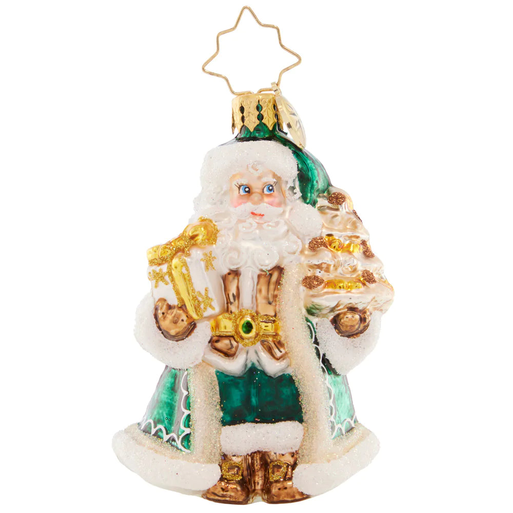 Christoper Radko emerald city santa gem ornament 